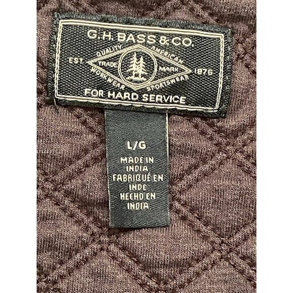 G.H. Bass & Co. Men's Quilted Back Pullover - Size L/G - Olive Green - 1/4 Zip - Picture 3 of 11